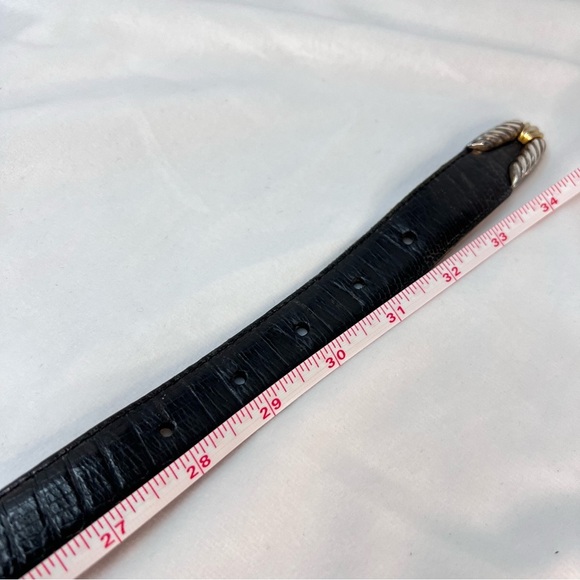 Vintage 90’s BRIGHTON Museum Collection Black Leather Coin Belt SZ M main image 8